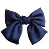 SEVENHEAD Bow Hair Clips Dark Blue Spring Hair Clip 1 Pack Barrettes Large Big Oversized Knot Bowknot Satin French Barrettes Snap Hair Clips Ponytail Holders Accessories for Women Girls Teens view 1