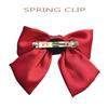 SEVENHEAD Bow Hair Clips Dark Blue Spring Hair Clip 1 Pack Barrettes Large Big Oversized Knot Bowknot Satin French Barrettes Snap Hair Clips Ponytail Holders Accessories for Women Girls Teens view 2