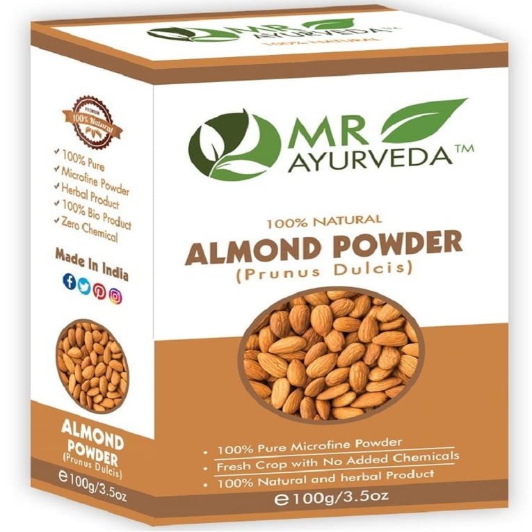 Nutranix TNA 100% Organic Pure Almond Powder | Natural Badam Powder | Almond Powder for Face | Badam Powder for Hair | Complete Skin Care, 100 Grams