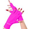 AIRSEE Premium UPF 50+ UV Protection Gloves for Gel Manicures - Fingerless Design for Professional Solon & Home Use, Anti UVA/UVB, Breathable Cool Tech Gloves for UV Lamp & Sun Protection (Neon Pink) view 1