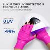 AIRSEE Premium UPF 50+ UV Protection Gloves for Gel Manicures - Fingerless Design for Professional Solon & Home Use, Anti UVA/UVB, Breathable Cool Tech Gloves for UV Lamp & Sun Protection (Neon Pink) view 2