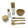 BEECO GIF2U Face Mask Mixing Bowl Set Bamboo,7 Pcs DIY Facemask Mixing Tool Kit with Facial Mask Bowl,Spatula,Spoon,Brush,Empty Refilable Lotion Pump Bottle,Cream Jar and Dropper Bottle for Skincare view 1