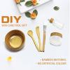 BEECO GIF2U Face Mask Mixing Bowl Set Bamboo,7 Pcs DIY Facemask Mixing Tool Kit with Facial Mask Bowl,Spatula,Spoon,Brush,Empty Refilable Lotion Pump Bottle,Cream Jar and Dropper Bottle for Skincare view 4
