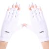 AIRSEE UV Gloves for Nail Lamp,Professional UPF50+ UV Protection Gloves for Manicures Nail Art,Fingerless Gloves That Shield Skin from The Sun and Nail Lamp (White) view 1