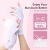 AIRSEE UV Gloves for Nail Lamp,Professional UPF50+ UV Protection Gloves for Manicures Nail Art,Fingerless Gloves That Shield Skin from The Sun and Nail Lamp (White) view 2