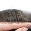 Healthlif Men's Toupee - Super Thin Skin, V-Looped Hair System, Poly Remy Human Hair, 8x10, 90% Density, #320#3 Dark Brown + 20% Grey view 3