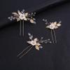 3Pcs Gold Leaf Bridal Comb U Hair Pin for WomenRhinestone Wedding Hair Comb for Bridesmaids Gift (Gold) view 1