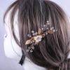 3Pcs Gold Leaf Bridal Comb U Hair Pin for WomenRhinestone Wedding Hair Comb for Bridesmaids Gift (Gold) view 2