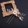 3Pcs Gold Leaf Bridal Comb U Hair Pin for WomenRhinestone Wedding Hair Comb for Bridesmaids Gift (Gold) view 3