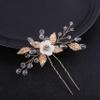 3Pcs Gold Leaf Bridal Comb U Hair Pin for WomenRhinestone Wedding Hair Comb for Bridesmaids Gift (Gold) view 4