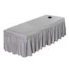 1pcs 190x80cm Bedskirt ONLY Solid Beauty Salon Massage Table Bed Sheet Bedspread Massage Sheet SPA Bed Full Cover with Hole (Grey) view 1