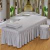 1pcs 190x80cm Bedskirt ONLY Solid Beauty Salon Massage Table Bed Sheet Bedspread Massage Sheet SPA Bed Full Cover with Hole (Grey) view 3