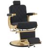 BarberPub Heavy Duty Metal Vintage Barber Chair All Purpose Hydraulic Recline Salon Beauty Spa Shampoo Equipment 3825 (Black with Gold Frame) view 1