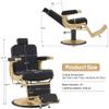 BarberPub Heavy Duty Metal Vintage Barber Chair All Purpose Hydraulic Recline Salon Beauty Spa Shampoo Equipment 3825 (Black with Gold Frame) view 3