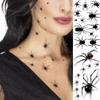 10 Sheets Halloween Temporary Tattoos for Women Men, Horror Black Skull Ghost Spider 3D Fake Tattoos Sticker for Boys Girls Day of The Dead Tattoos Decals Accessories for dia de los muertos Party view 1