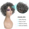 HUA Grey Glueless Wigs Human Hair Wigs for Black Women Grey Short Curly Wigs for Black Women Human Hair Mixed Kinky Curly Wear and Go Glueless Wig Ombre Gray 8 Inch Short Wigs for Older Women view 2