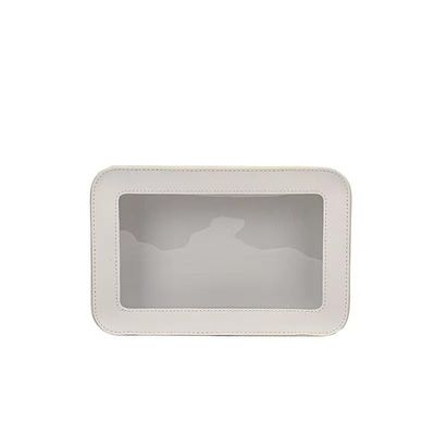 2023 New White Simple and Fashionable Transparent Makeup Bag Large Capacity Storage Bag Portable Advanced Feel Handbag (pink)