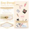 2 Pcs Boho Clear Makeup Bag Cosmetic Zipper Pouch Purse, Clear Toiletry Bags Travel Small Preppy Cute Chenille Letter Bag, Transparent Waterproof Clutch Make Up Organizer Storage Bag for Women Girls view 3