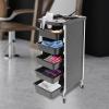 CheriMuMu Salon Trolley Cart with Wheels, Multipurpose Beauty Tool Cart Salon Rolling Cart with 5 Drawers and Dryer Holder Suitable for Beauty Salons, Barber Stores, Spas, Tattoo Parlors view 4