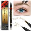 iMethod Microblading Eyebrow Pencil - Brow Pencil 2-in-1 Dual-Ended Eyebrow Pen with 3-Prong Micro-Fork-Tip Applicator and Precise Brush-Tip Create Natural-Looking Brows, Stay on All Day, Light Brown view 1