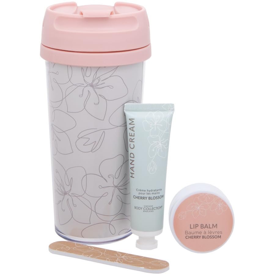Body Collection Travel Mug Cherry Blossom Gift Set, Multicolor, M, Modern