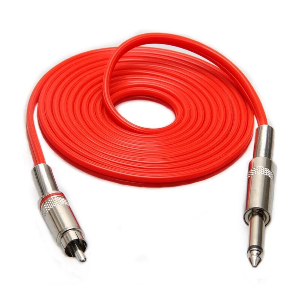1 Pcs Of Red 2.4M 8' FT Soft Silicone Power Supply RCA Cord For Tattoo Machine