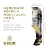 Kent A 81T TW X-Small Gentleman's Beard and Mustache Pocket Comb, Fine Toothed Pocket Size for Facial Hair Grooming and Styling. Saw-cut of Cellulose Acetate, Hand Polished. Hand-Made in England view 2
