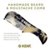 Kent A 81T TW X-Small Gentleman's Beard and Mustache Pocket Comb, Fine Toothed Pocket Size for Facial Hair Grooming and Styling. Saw-cut of Cellulose Acetate, Hand Polished. Hand-Made in England view 3