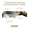 Kent A 81T TW X-Small Gentleman's Beard and Mustache Pocket Comb, Fine Toothed Pocket Size for Facial Hair Grooming and Styling. Saw-cut of Cellulose Acetate, Hand Polished. Hand-Made in England view 4