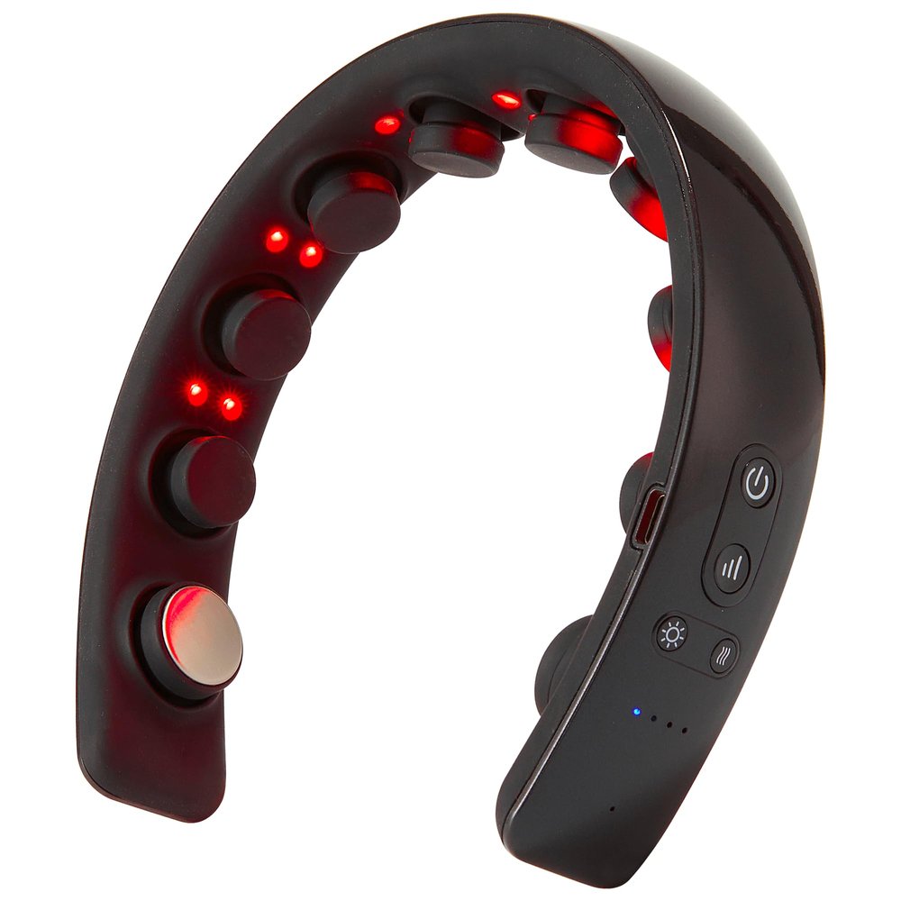 Master Massage Upgraded H2 Electric Scalp Massager for Head Massage with Heating, for Stronger, Thicker, Hair- 10 Vibrating Contacts, Phototherapy, for Deep Relaxation, Stress Relief-(Black)