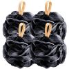 Fishent Loofah Bath Sponge Shower Loofahs, 4 Pack Soft Loofa Exfoliating Body Scrubber Mesh Shower Puff Pouf Ball Luffa for Men and Women(50g/pcs) (Black) view 1