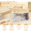 2Pcs Boho Patch Bag Clear Makeup Letter Bag, Waterproof Zipper Make up Bags Toiletry Pouch for Women Girls, Hollow Woven Clear Letter Patch Cosmetic Bags Transparent Organizer Pouch for Travel view 4