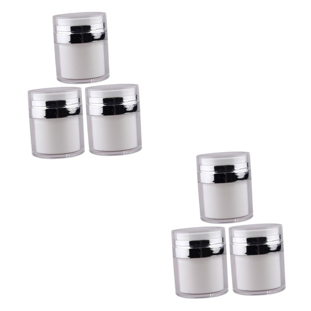 FRCOLOR 6pcs Airless Lotion Pump Jars Cream Storage Containers for Travel Moisturizers and Skin Care Products Lightweight and Compact Design
