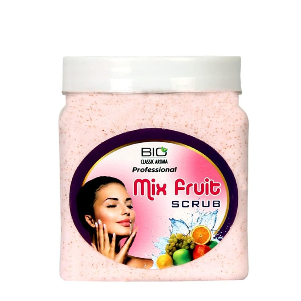 Sheltr Professional Mix Fruit Face Scrub with Orange Peel Extract | Instantly Clear and Bright Skin | Removes Dead Skin Cells & Specially to Smooth your Skin | For Man & Woman Scrub (500 Ml)