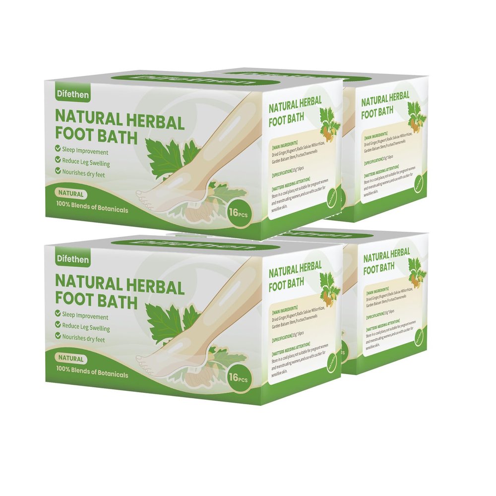 Difethen Natural Mugwort/Wormwood Herbal Foot Soak,Lymphatic Ginger Foot Bath Bag, Anti-Swelling Foot SPA Promote Metabolism, Foot Care 15g/PCS (64PCS)