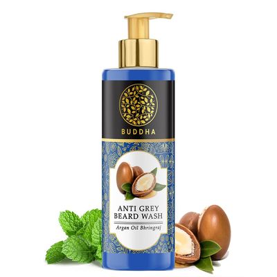 Buddha Natural Grey Hair Beard Wash - Ayush Certified - Chemical-Free, No Side-Effects - Restores Natural Black Beard Hair & Gives Softer, Shiny, Thicker Beard (120 Ml (Pack Of 1))