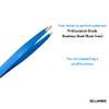 Eyebrow Tweezers - Slant | Professional Stainless Steel Tweezers for Eyebrows - Great Precision for Facial Hair, Splinter and Ingrown Hair Removal Professional Grade (Blue) view 2