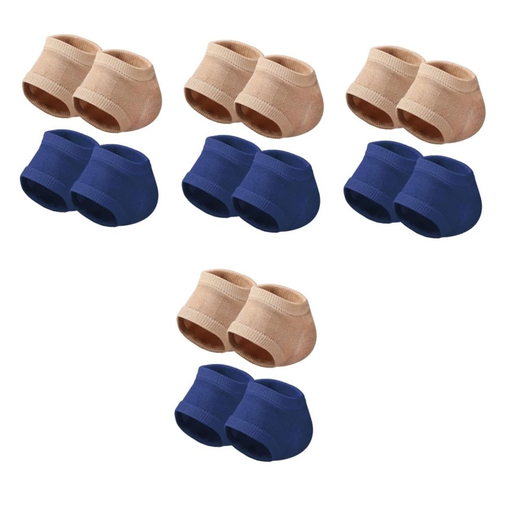 FRCOLOR 8pairs Supple Gel Heel Socks Moisturizing Protectors for Cracked Heels Comfortable Elastic Sleeves for Men and Women for and Foot Care