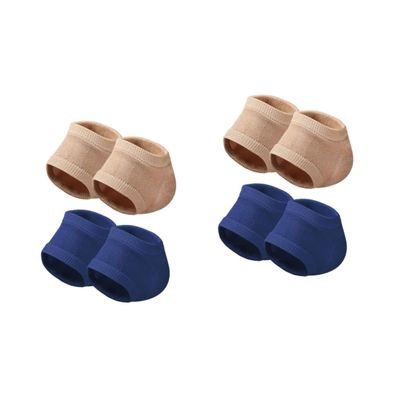 FOMIYES 4pairs Supple Half Feet Socks for Cracked Heel Protection Elastic Toeless Moisturizing Heel Sleeves