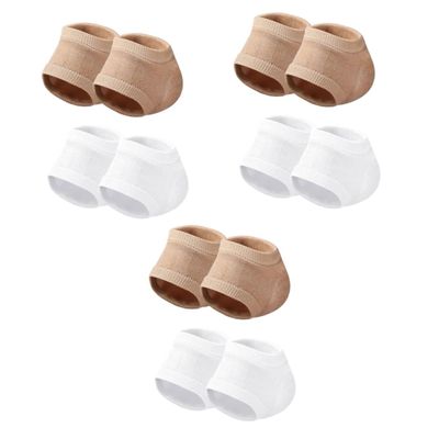 FRCOLOR 6pairs Breathable Gel Heel Socks for Men and Women of Elastic Heel Covers Comfortable Foot Sleeves and