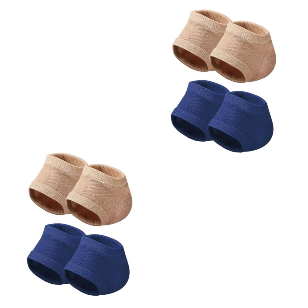 FRCOLOR 4pairs Elastic Gel Heel Socks Moisturizing Pads Cracked Heel Repair Covers for High