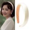 Satin White Padded Hairbands for Women and Girls - Wide Non-Slip Soft Fabric Hair Accessories view 1