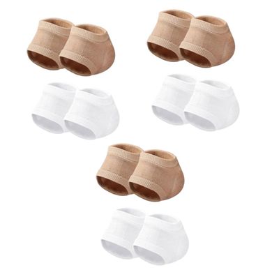 FRCOLOR 6pairs Comfortable Gel Heel Socks Breathable Heel Protectors for Feet Moisturizing Socks