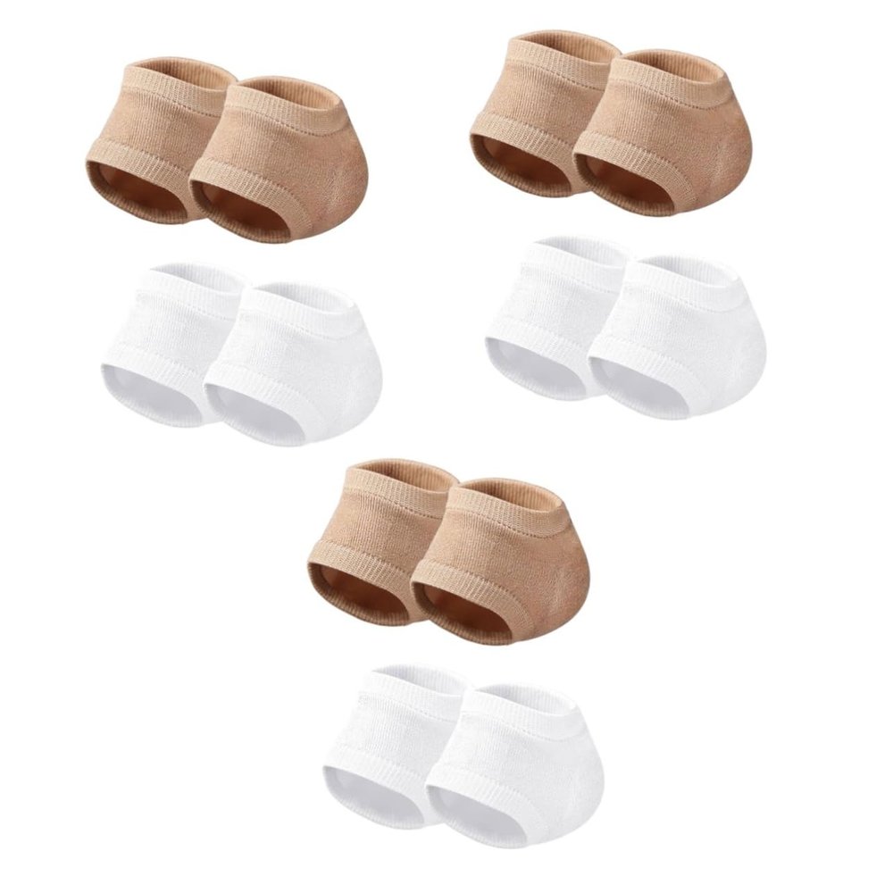 FRCOLOR 6pairs Comfortable Gel Heel Socks Breathable Heel Protectors for Feet Moisturizing Socks
