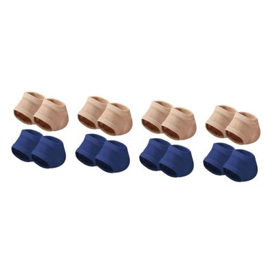 FOMIYES 8pairs Half Feet Socks Moisturizing Socks Gel Heel Grips Elastic Toeless for Women