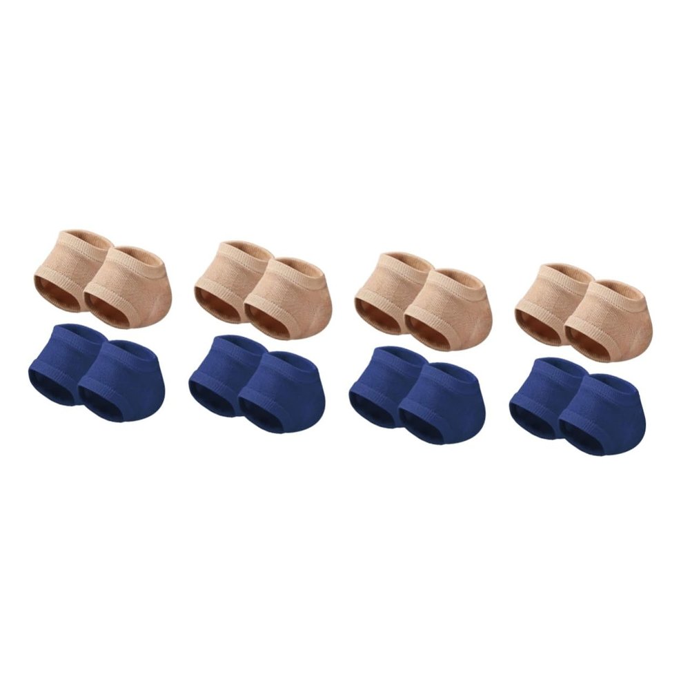 FOMIYES 8pairs Half Feet Socks Moisturizing Socks Gel Heel Grips Elastic Toeless for Women