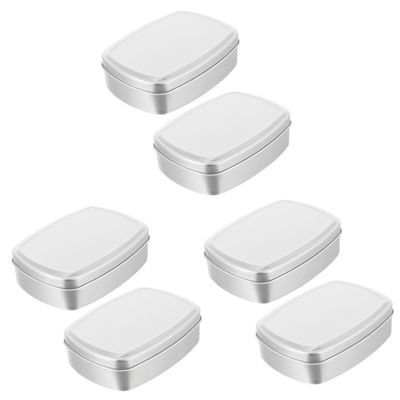 FOMIYES 6pcs Aluminum Travel Toiletry Kit Square Box Lids Portable Storage Case for Cosmetics