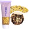 Body Glitter Gel, Face Glitters Body Gel Sequins Shimmer Liquid Eyeshadow, Chunky Glitter for Face Hair Nails, Holographic Cosmetic Laser Powder Festival Glitter Makeup 50ml (Golden Yellow) view 1