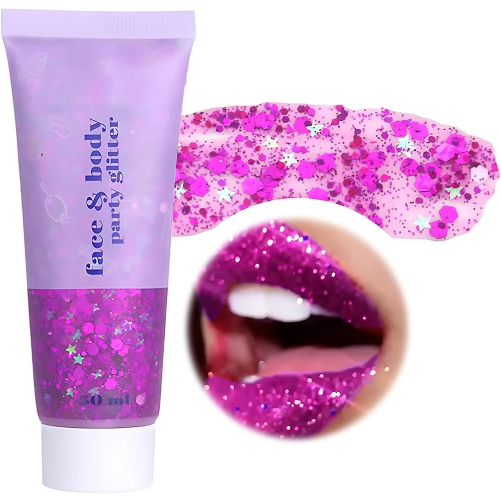 Body Glitter Body Glitter Gel Face Glitter Glitter Face Paint Chunky Glitter for Face Hair Nails, Halloween Makeup Festival Glitter Makeup 50ml