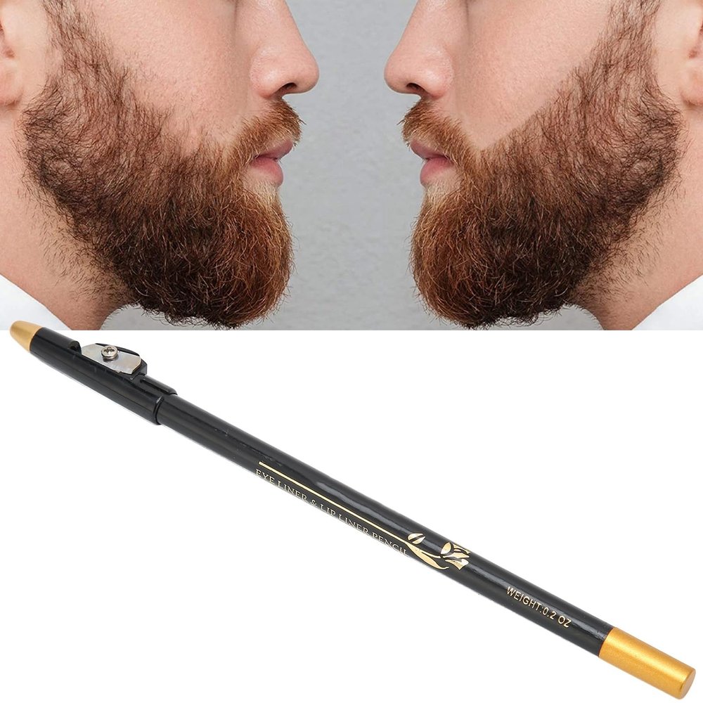 Barber Pencil, Professional Beard Pencil Filler for Men, Hairdressing Pen, Hairline Pencil Beard Shaping Tool (Black)